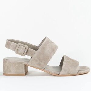 Vince | Taye suede block heel sandal in Woodsmoke (gray/taupe)